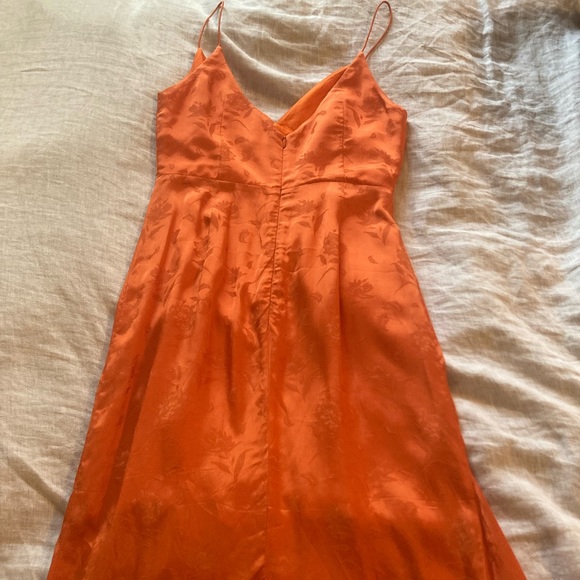 Revolve x Sau Lee Orange Floral Jacquard Dress - Picture 8 of 11